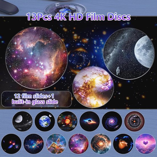 360° Roterende Mistlamp Sterrenhemel Projector - 13-in-1 Nachtlampje voor Kinderen en Volwassenen van Merkloos — afbeelding 4