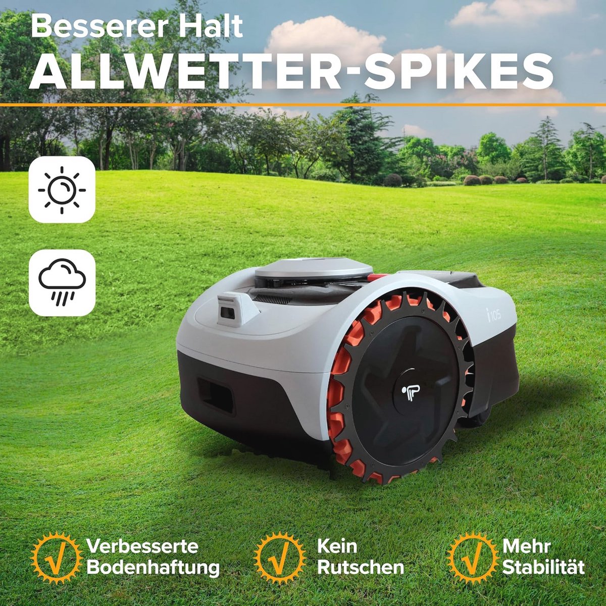 Premium Roestvrij Stalen Spikes Robotmaaier Verbeterde Grip - afbeelding 3