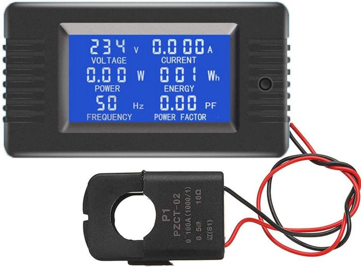 Digitale LCD Multimeter voor Stroom en Spanning - Energie en Amperage Meter 80-260V 100A