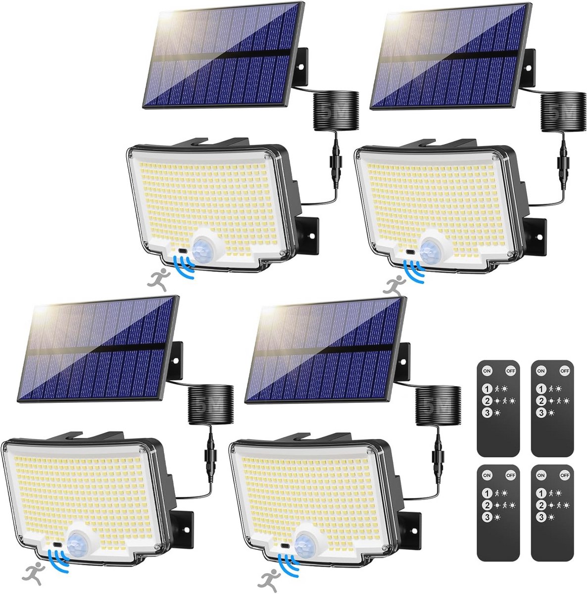 Zonne-energie Buitenlamp met Bewegingssensor - 310 LEDs - 3 Modus - Waterdicht en Afstandsbediening