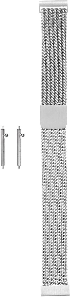 E-Ambar - Roestvrij stalen mesh horlogebandje 14 mm - Snelwissel armband - Magnetische sluiting - Unisex - Zilverkleurig