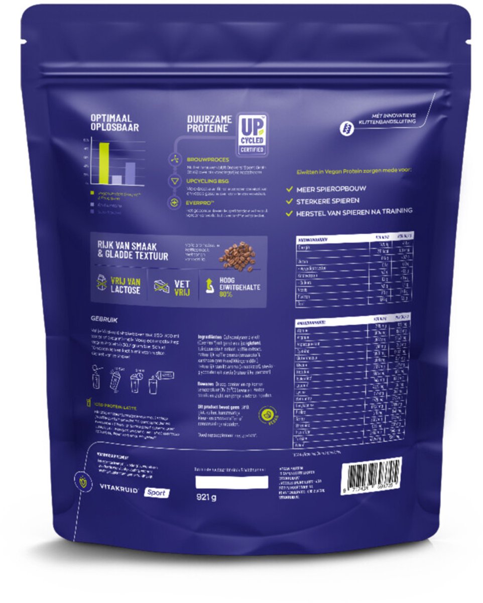 Vitakruid - Vegan Protein EverPro & Fava Bean IJskoffie - 2 x 921 gr - Voordeelverpakking