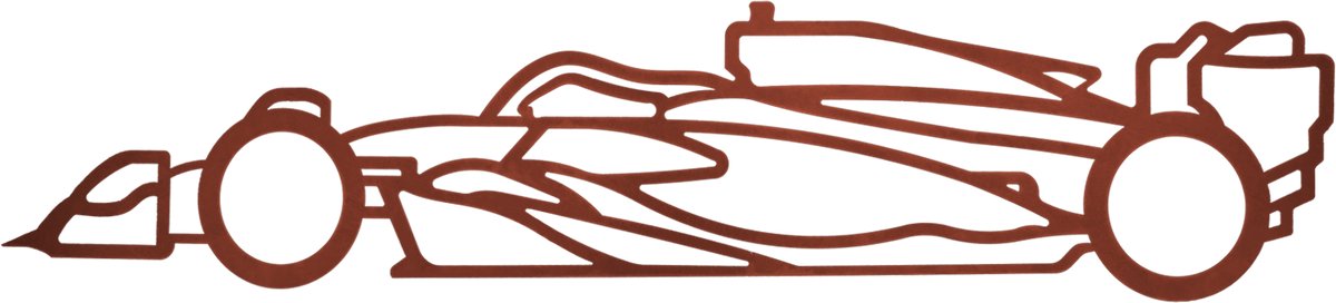 Capra Design | Raceauto | Max | RB20 | Roestkleurig | Cortenstaal | 2 mm | Metaal | Ijzer| Tuindecoratie | Coureur | Verstappen | Zandvoort | F1 | Decoratief | Industrieel | Garden Art
