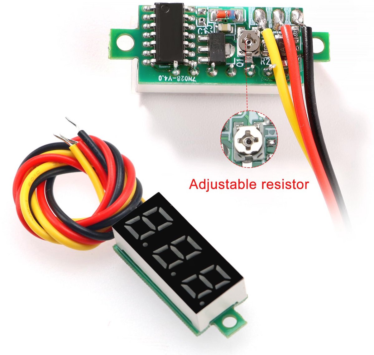 Mini Digitale Voltmeter 0-100V - Set van 5 met Nauwkeurige Drukmeting