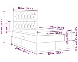 vidaXL - Opbergbed - met - LED - met - matras - Donkergrijs - 120 - x - 200 - cm - Polyester