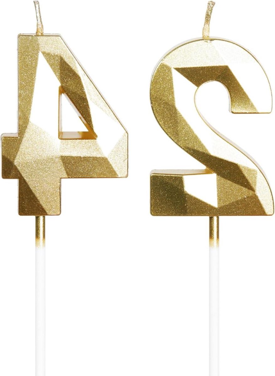 Ronte - Gouden verjaardagskaarsen nummer 24 voor taartdecoratie