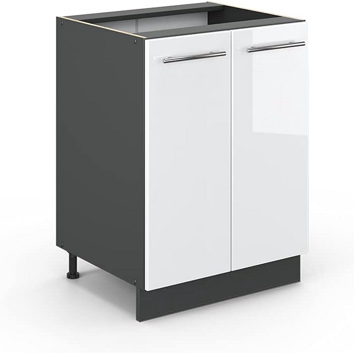 Keukenkast Onderkast 60 cm Wit Hoogglans Antraciet Modulair Systeem