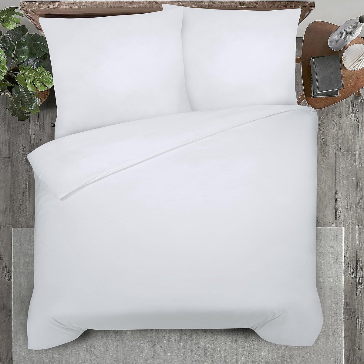 Unyqoos Luxe Drie-delige Beddengoedset van Katoen voor Optimaal Slaapcomfort wit