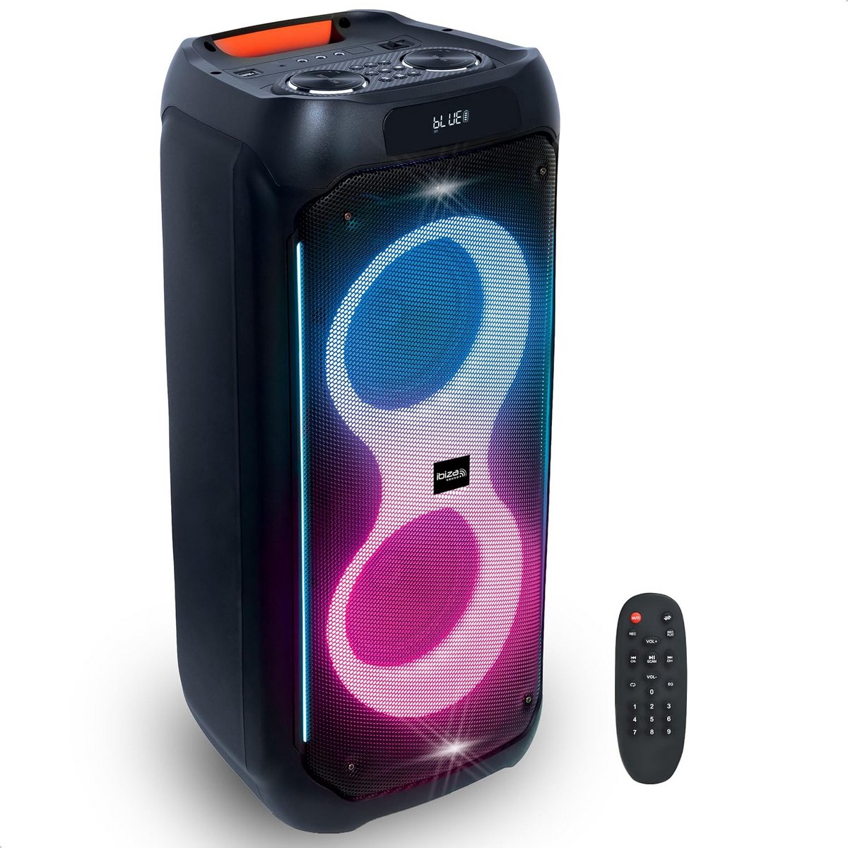 Draagbare Bluetooth Speaker met Oplaadbare Batterij - 2x 8 Inch, 800W, LED Verlichting en Microfoon Aansluitingen