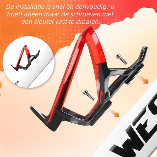 2-delige fietsbekerhouder - bidonhouder - ultralicht - bidonhouder voor mountainbike - fietsaccessoires - zwart en rood — afbeelding 5