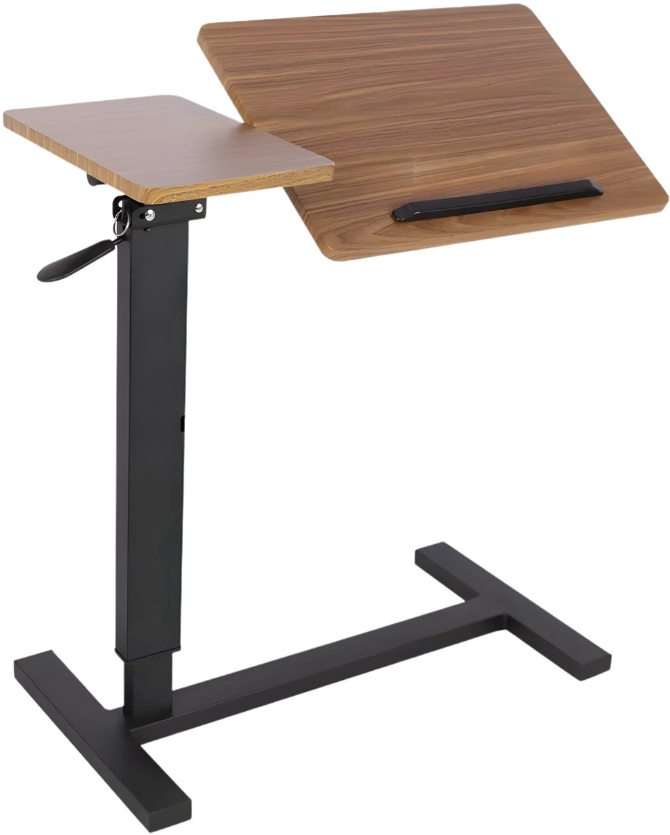 Happiq Laptoptafel – Tablethouder - Bedtafel - Laptopstandaard – Bijzettafel - Mobiel Bureautafel voor Bed of Bank Bruin