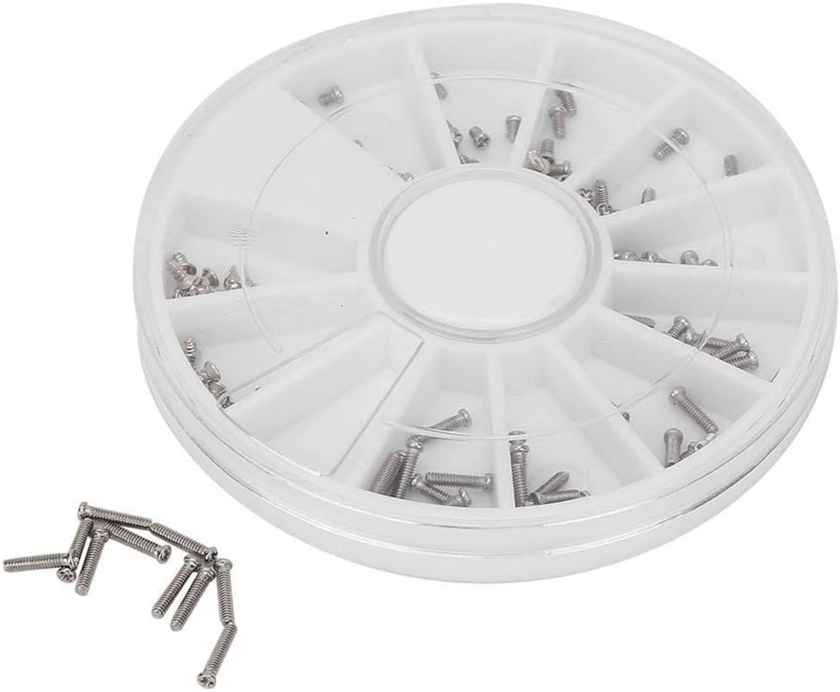 240 Pcs Assorted Screws voor Horloges - Klokken - Brillen - Elektronica Reparatie (12 Groottes)