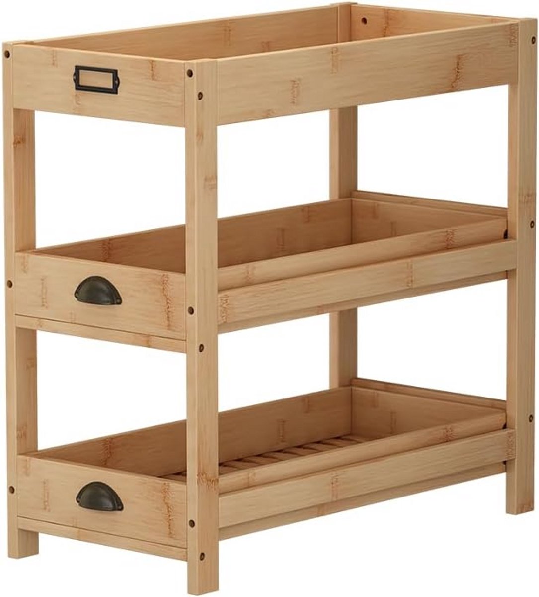 Bamboo Opbergrek met 3 etages 66 x 66 cm
