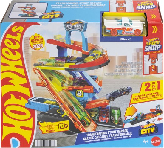 Hot Wheels City Transformerende Stuntgarage speelset en metalen speelauto van Merkloos — afbeelding 4