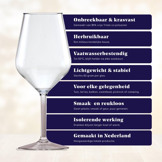 HappyGlass Lady Abigail plastic wijnglazen - Set van 4 kunststof herbruikbare wijnglazen - 47cl - Noble smoke steel - BPA-vrij Tritan — afbeelding 2