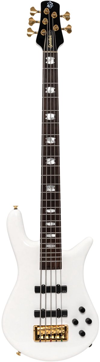 Spector Euro Classic 5 Solid White Gloss - Elektrische basgitaar