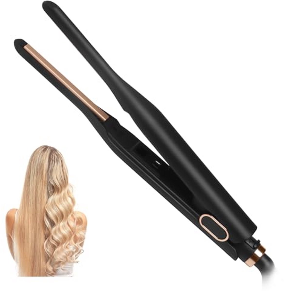 Draagbare 2-in-1 Mini-stijltang voor Haarstyling en Krullen
