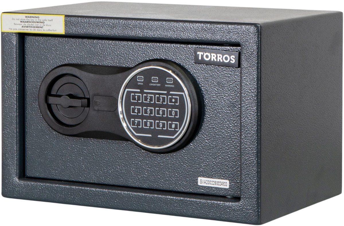 Elektronische kluis 8,5 l - Hotel type- met 3 indicatielampjes 200x310x200 mm Torros KLE200