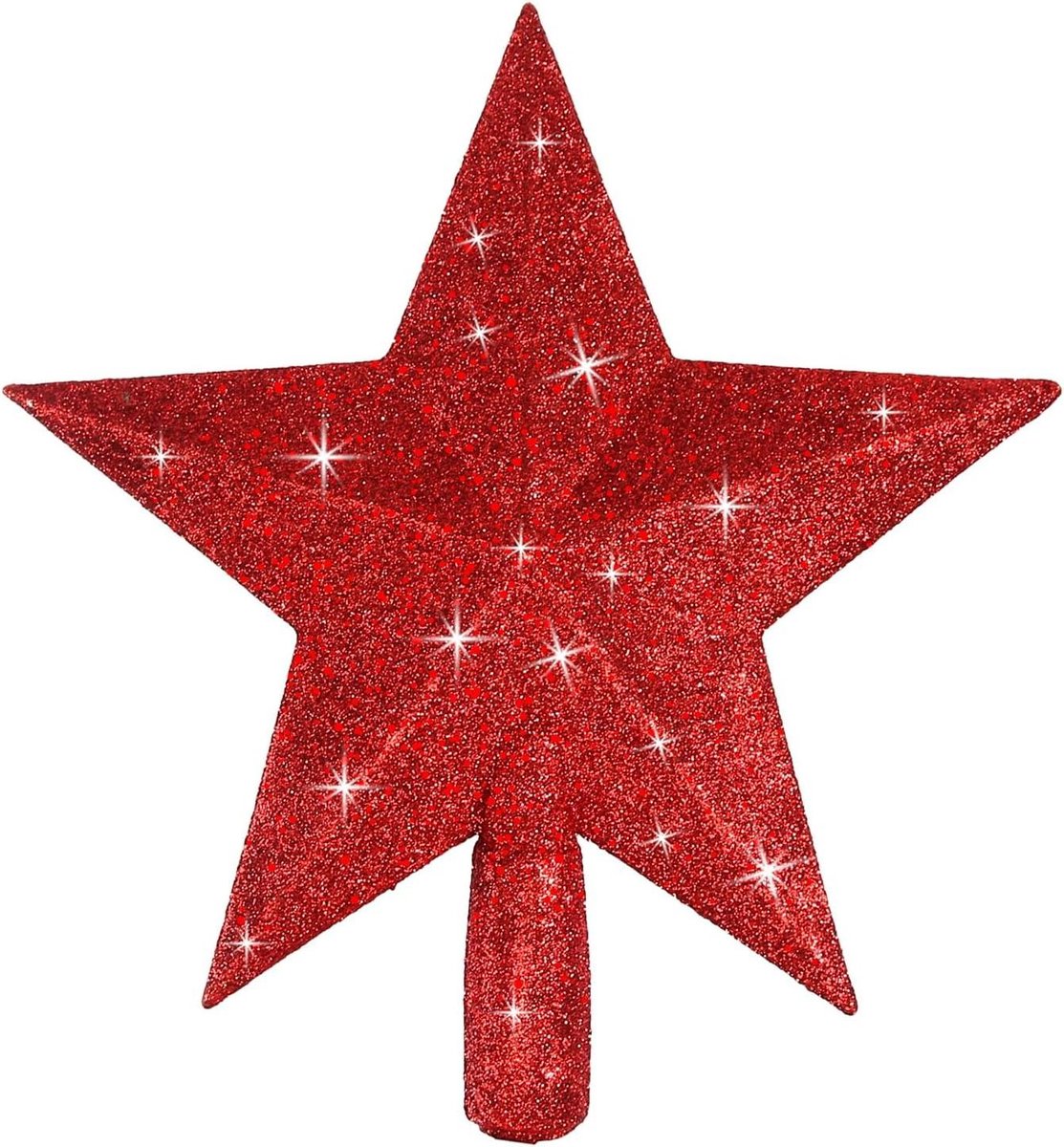 Groene Glow - Glanzende kunststof kerstboomtopper in de vorm van een ster, 20 cm lang.