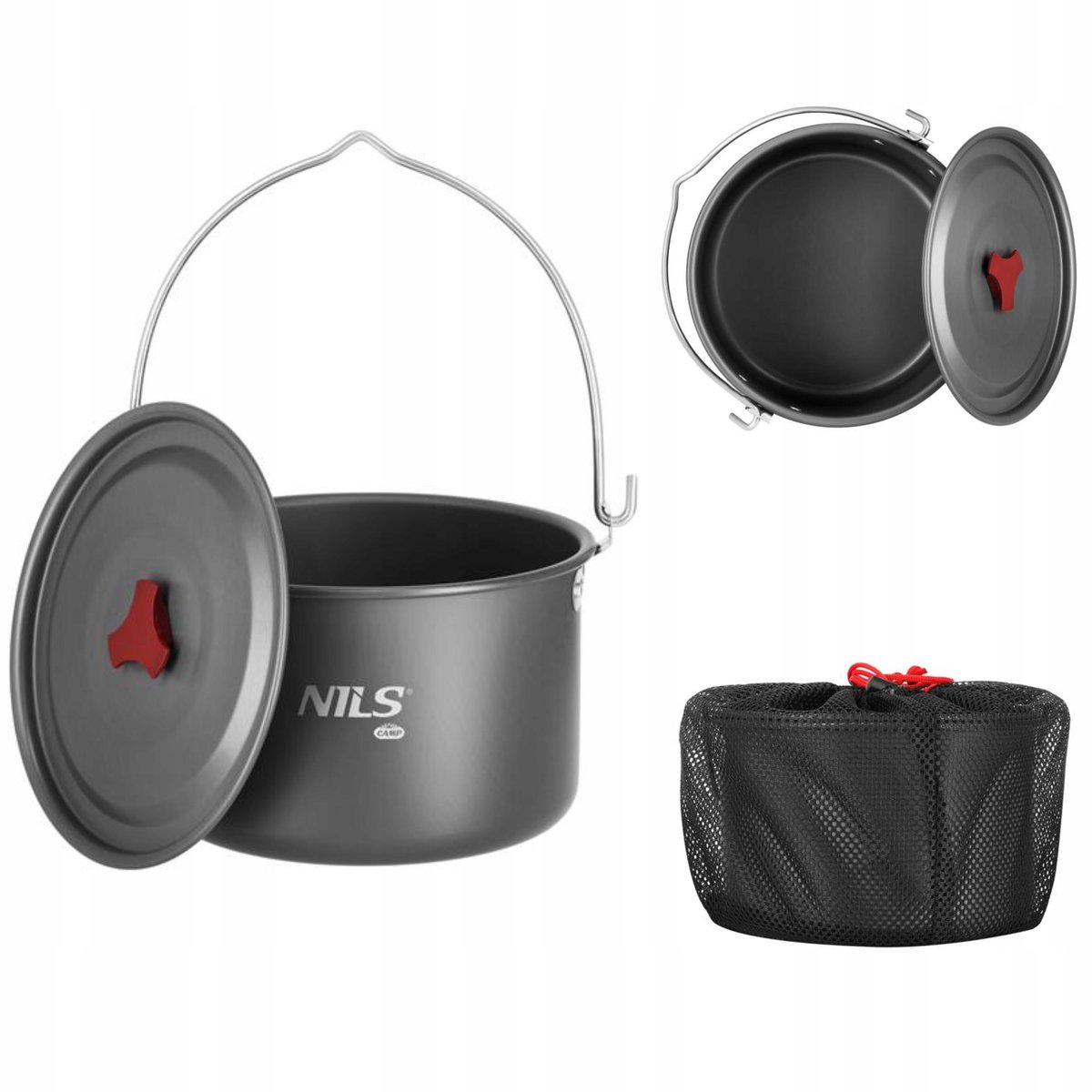 Nils Camp Aluminium Pan 4L met Deksel - Ideaal voor Kamperen en Buiten Koken