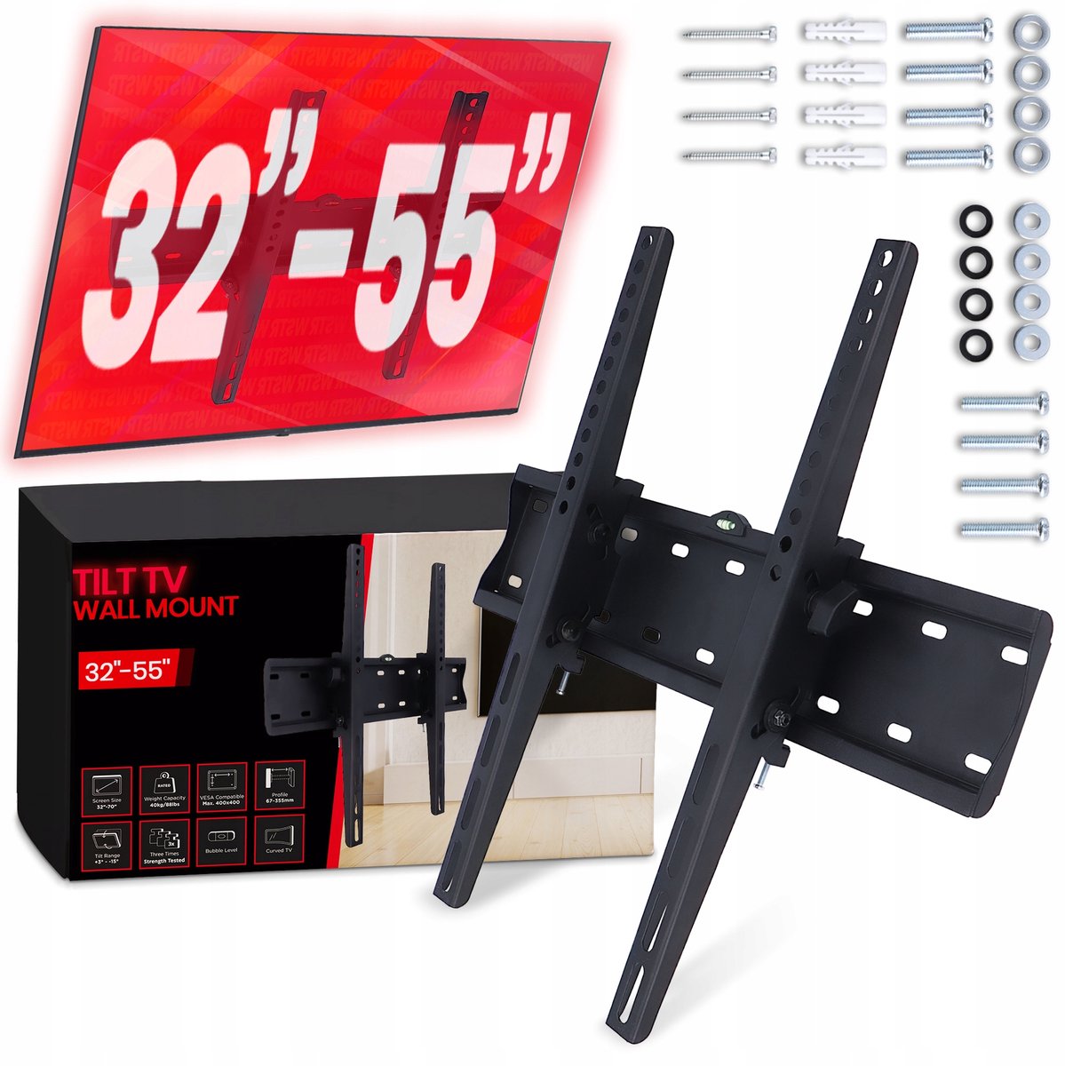 Verstelbare TV muurbeugel voor Sharp 42'' - Kantelbaar & Robuust