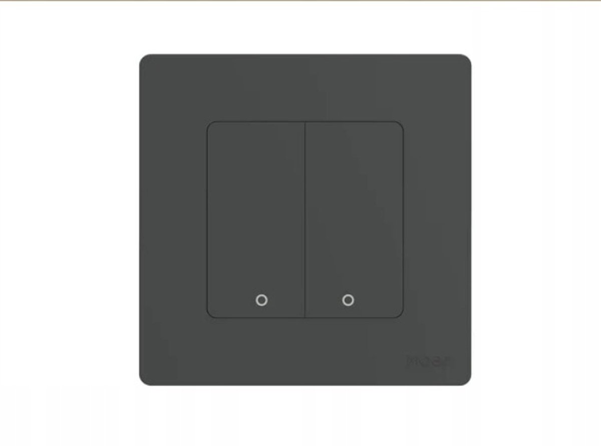 Moes SR-ZT2-G Zigbee 2-Kanaals Schakelaar Grijs Star Ring Tuya
