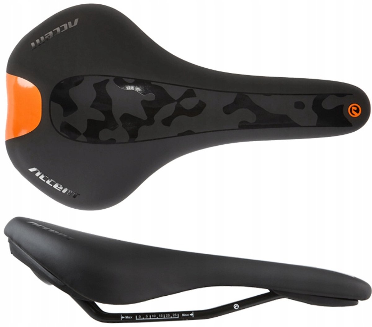 Accent Furious Gravel Fietszadel Army Camo Oranje 152mm 299g