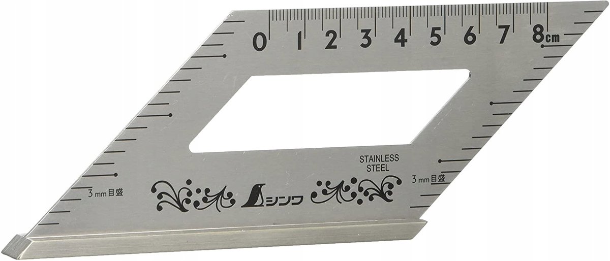 Shinwa Hoekijzer 45 Graden Roestvrij Staal - 170mm