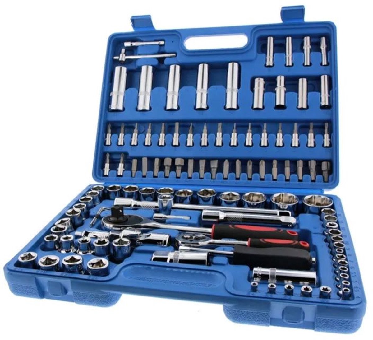 108-delige Doppenset & Bits - Krachtig Gereedschap voor Garage & Huis