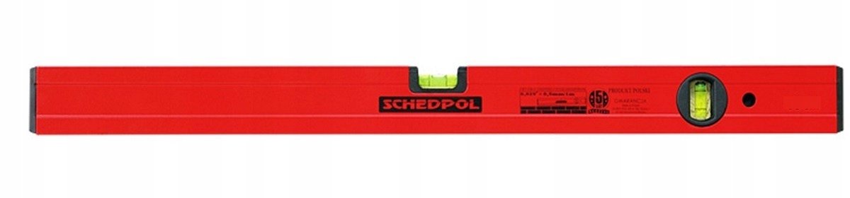 Waterpas 30cm Aluminium Rood met 2 Libellen