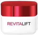 Witte pot met rode deksel. REVITALIFT dag/jour.