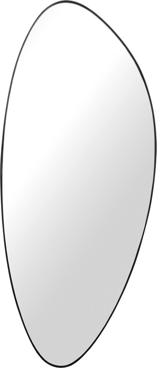 Atmooz Stone XL Spiegel – 143x60 cm – Zwart Metaal – Organisch Design – Grote Wandspiegel