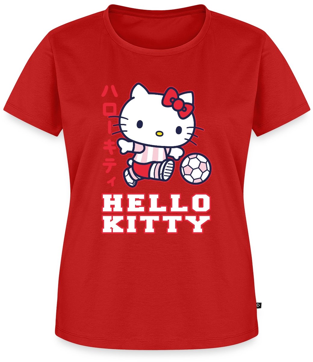 Hello Kitty Speelt Voetbal Premium T Shirt Dames
