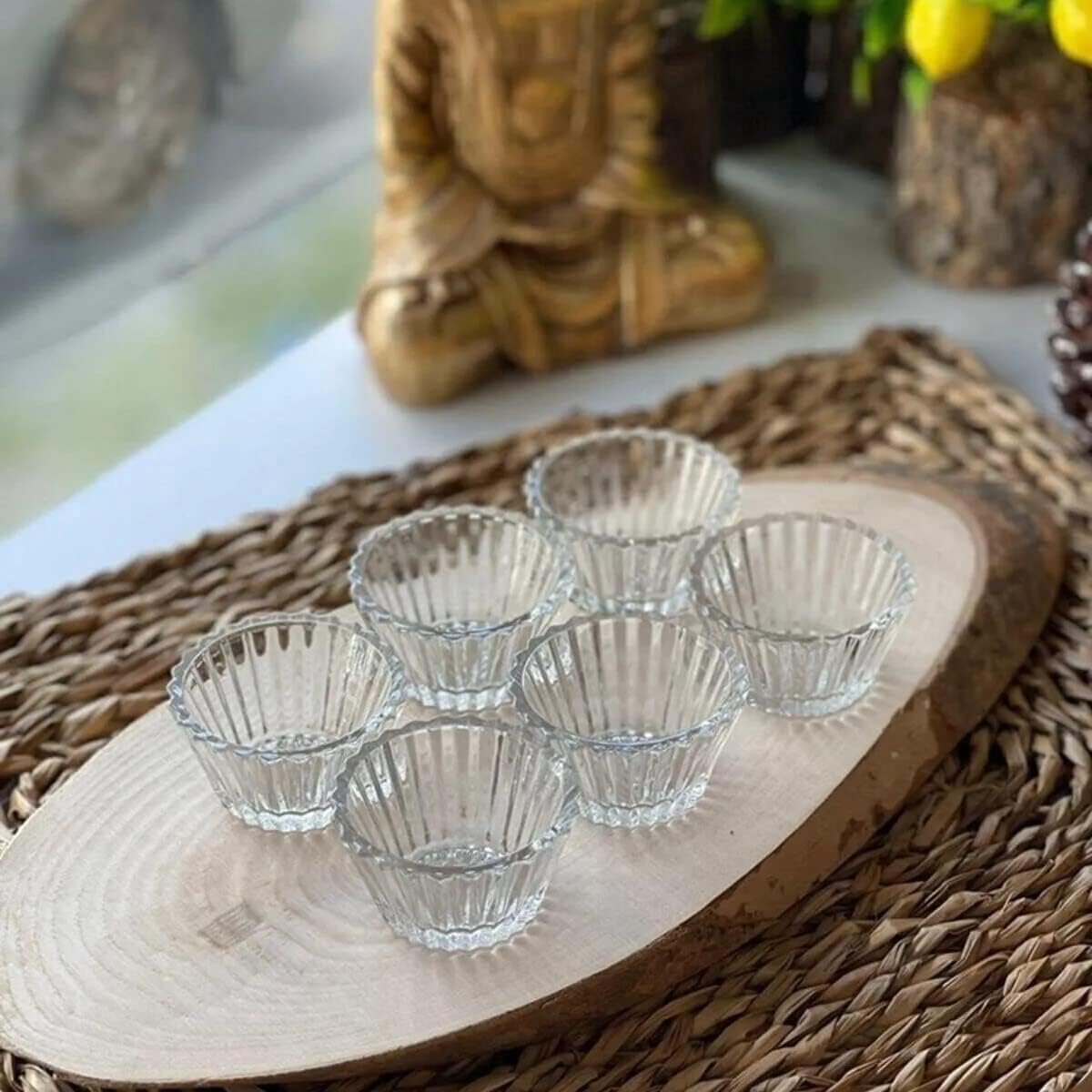 Unyqoos® Set van zes glazen mini-schaaltjes voor saus, desserts en meer
