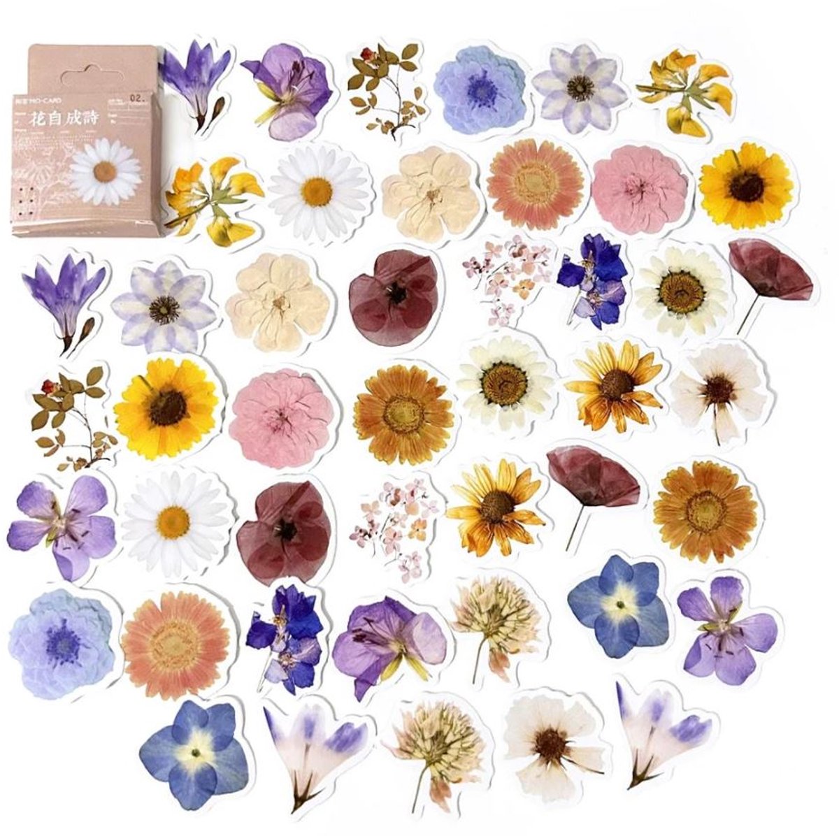 45x Bloemenstickers - Vrolijke stickers - Laptopstickers - Bulletjournal - Decoratie - Bloemen stickers - Flowers - Jonyx