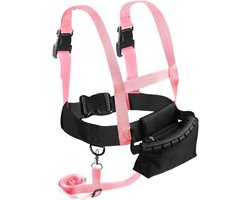 Jhubers Goods - Ski en Snowboard Harnas voor Kinderen, Ski Harness Trainer for Kids met Verwijderbare Riem en Tas, Snelheidsregeling Ski Harness voor Kinderen Jongens Meisjes Beginners - Winter Sport - Sneeuw - Geschikt voor Ski en Snowboard - Roze