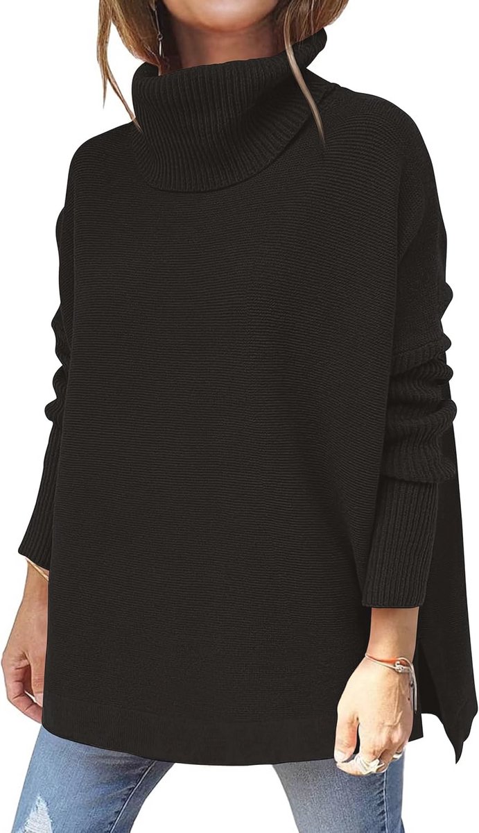 Casual coltrui dames oversized gebreide trui met lange mouwen