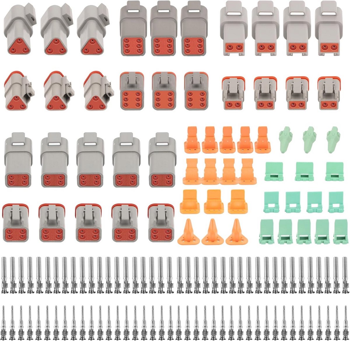 140 Stuks Waterdichte 2/3/4/6-Pins DT-Connectoren voor Auto, Motorfiets, Vrachtwagen en Boot
