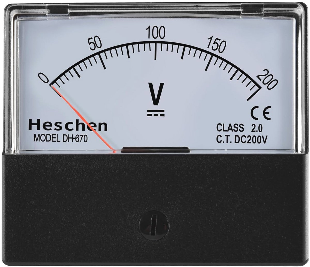 Rechthoekige Analoog Voltmeter 0-200V DC