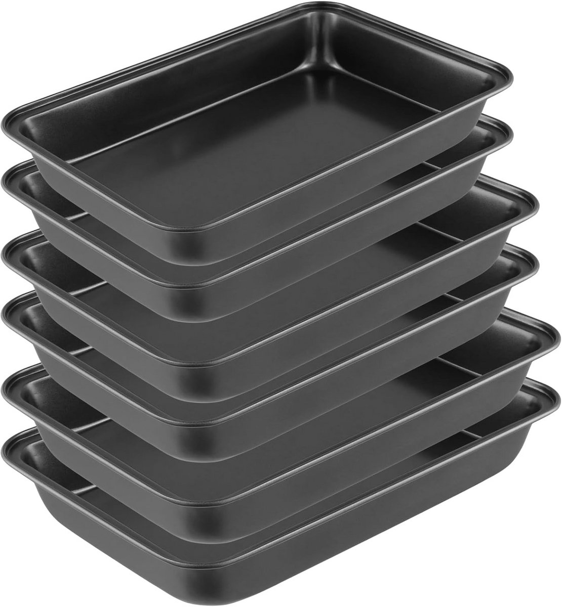 Set van 6 bakplaten met antiaanbaklaag 3 maten voor bakken braden en koken