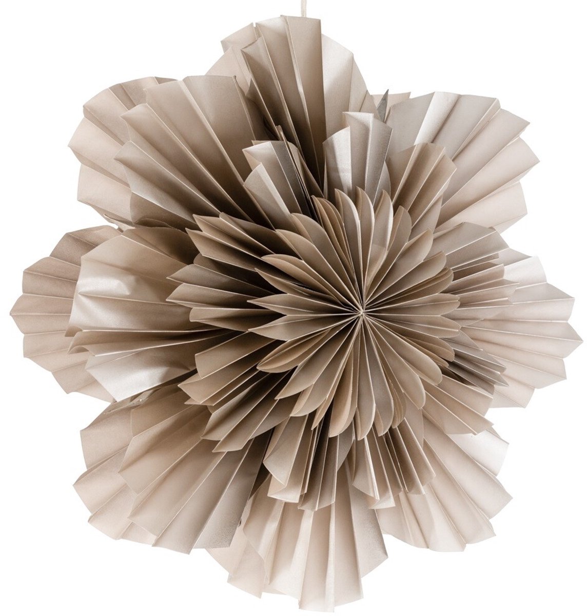 Kerstster flower 40cm taupe met pendel