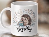 Mok Gezellig Egel Koffie, Schattige Winter Mok, Kerstmis Egel Mok, Leuke Dieren Geschenk Mok, Gezellige Dieren Kunst, Koffie Mok