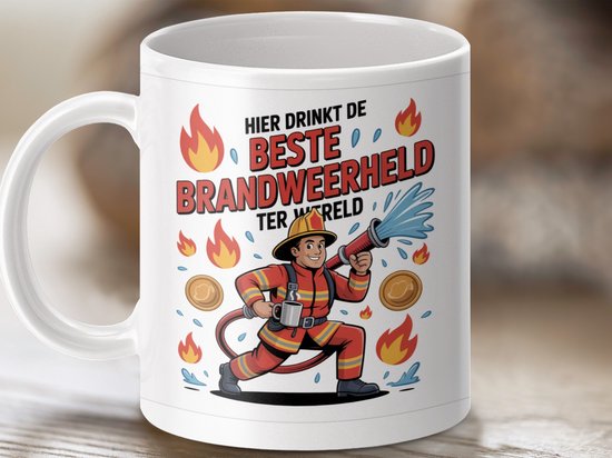 Mok Beste Brandweerheld Ter Wereld, Humoristisch Cadeau, Beker voor Brandweerman, Brandweer Cadeau Idee, Koffiemok, Thee mok, Unieke mok