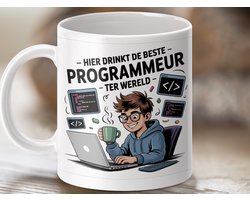 Mok beste programmeur, programmeur mok, programmeur wereld mok, cadeau voor programmeur, cadeau voor software ontwikkelaar