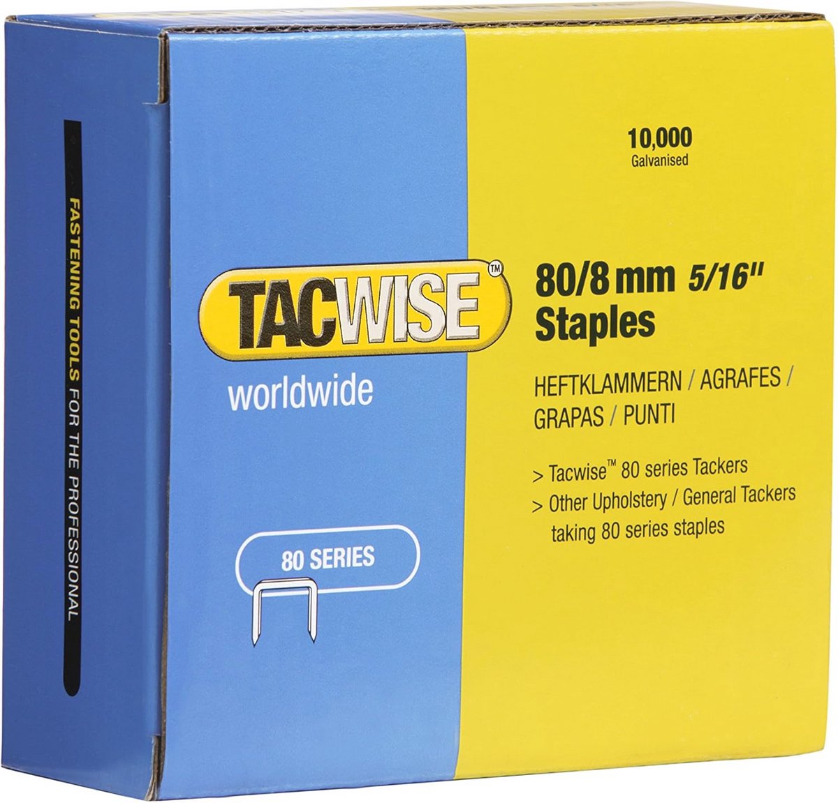Gegalvaniseerde nietjes voor behang 80/8 mm - 10.000 stuks