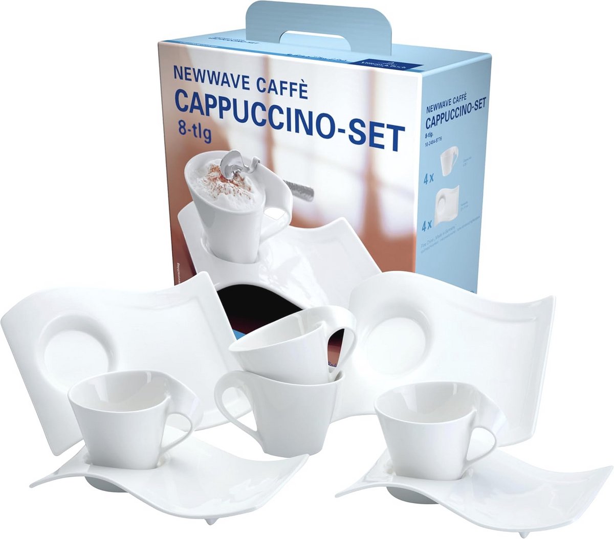Cappuccino Set - 8-delig Premium Porselein