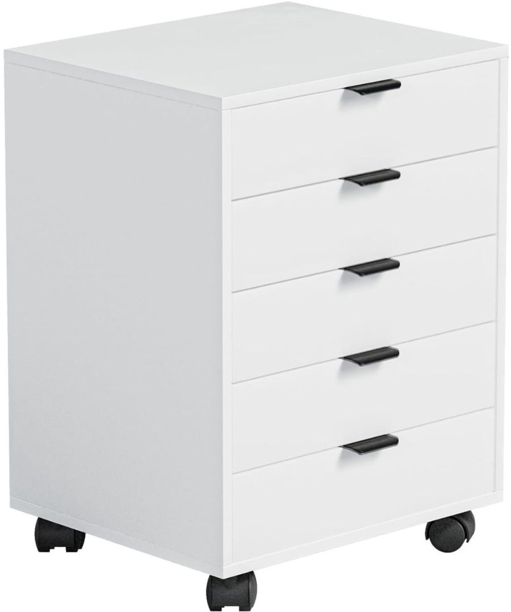 White-Label® Ladenkastje - Ladeblok Bureau Organizer - Archiefkast - Wit en Zwart