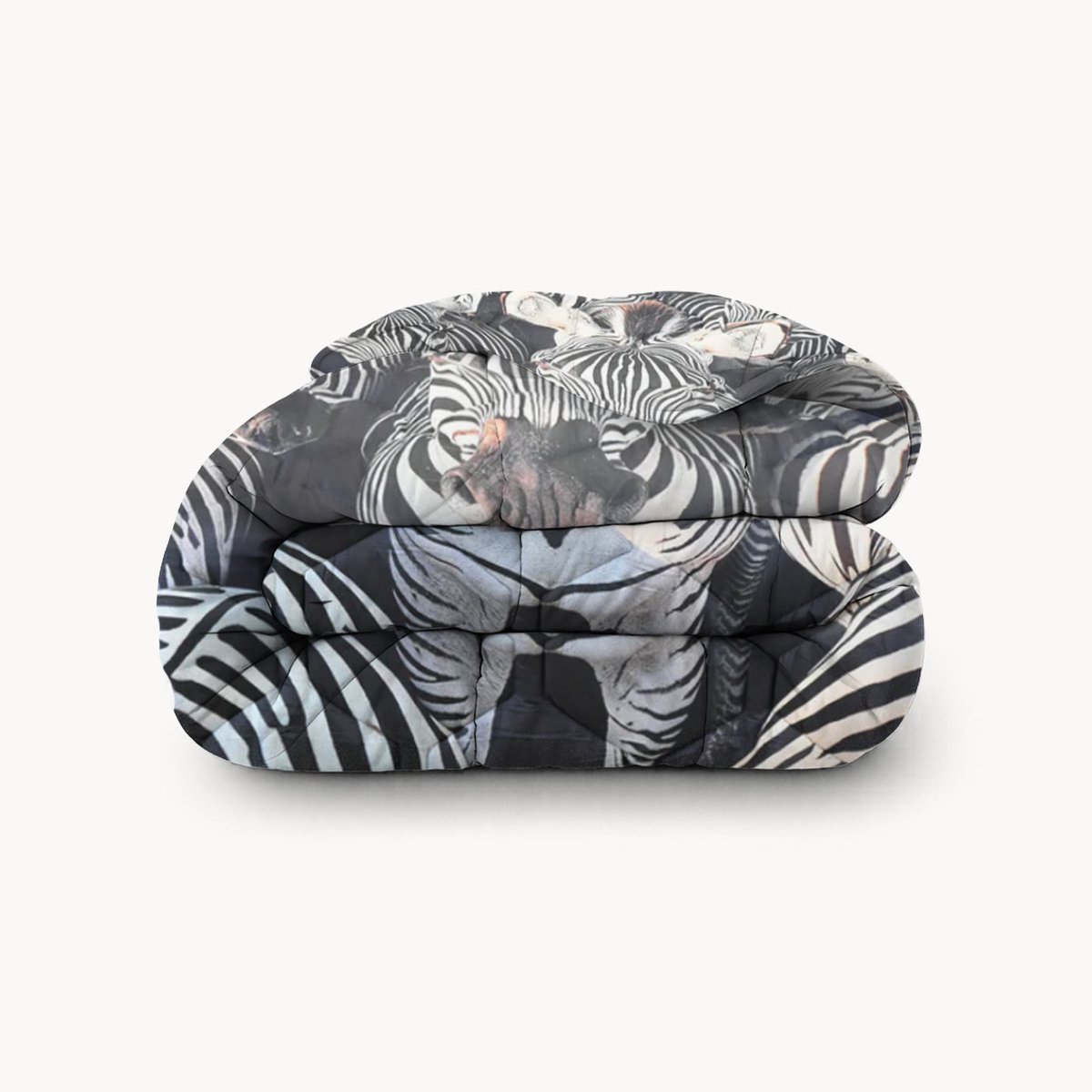 HappyBed Dekbed zonder overtrek 240x220 - Bedrukt dekbed zonder hoes - Hoesloos Dekbed met Print - Wasbaar All year dekbed - Lits Jumeaux - Savanna stripes