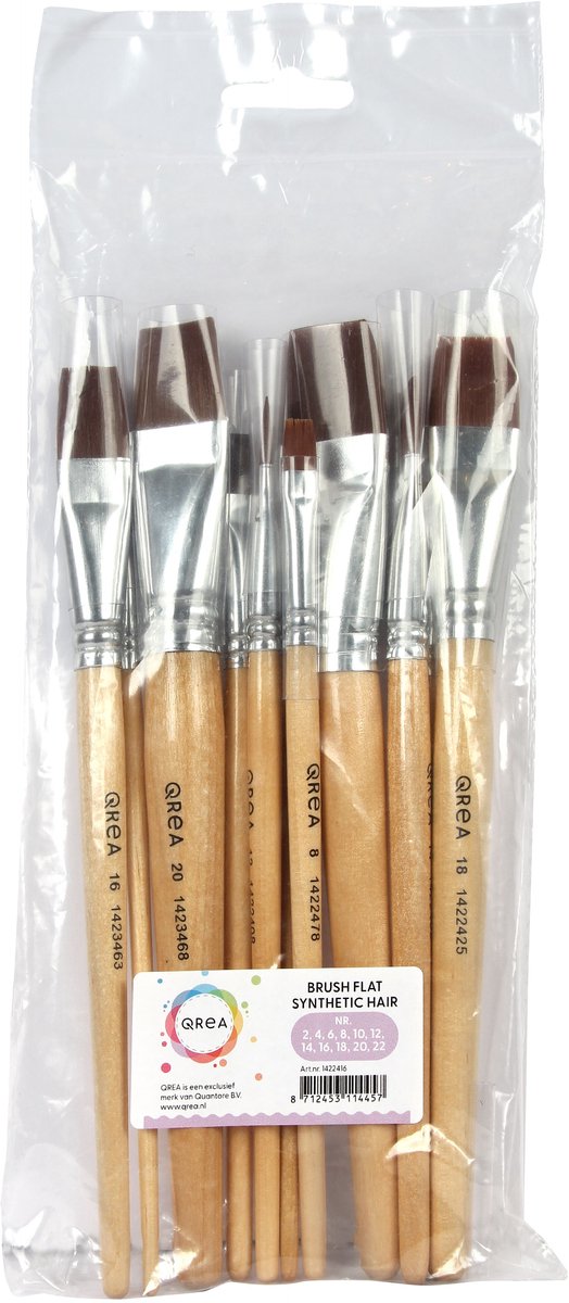 Kwast qrea synthetisch set à 11 breedtes