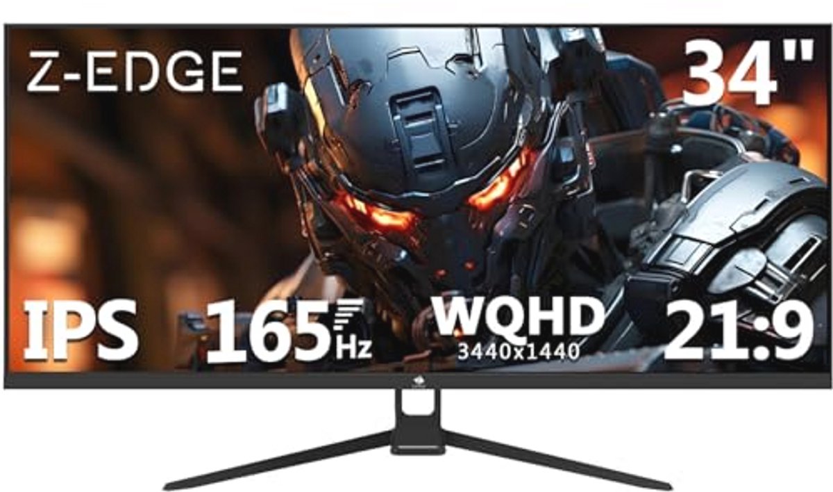 Ultrawide Gaming Monitor 34 inch, UWQHD (3440x1440), 165Hz IPS, FreeSync, 1ms Reactietijd, HDR, Verstelbare Kanteling